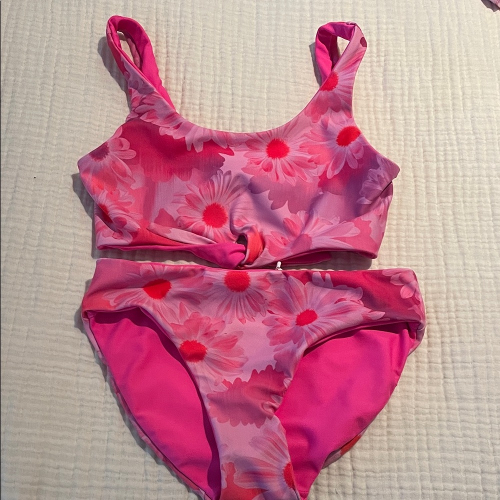 Zella Girl Pink Floral Bikini Set